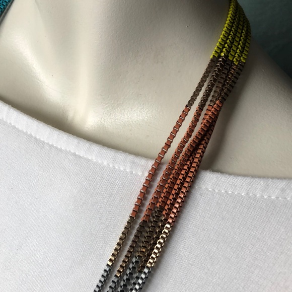 4/$25🛍 Multi Color Layered Statement Necklace - Picture 2 of 7